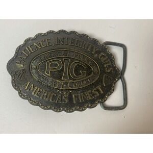 Patience Integrity Guts " PIG" American Police Law &‎ Order Belt Buckle